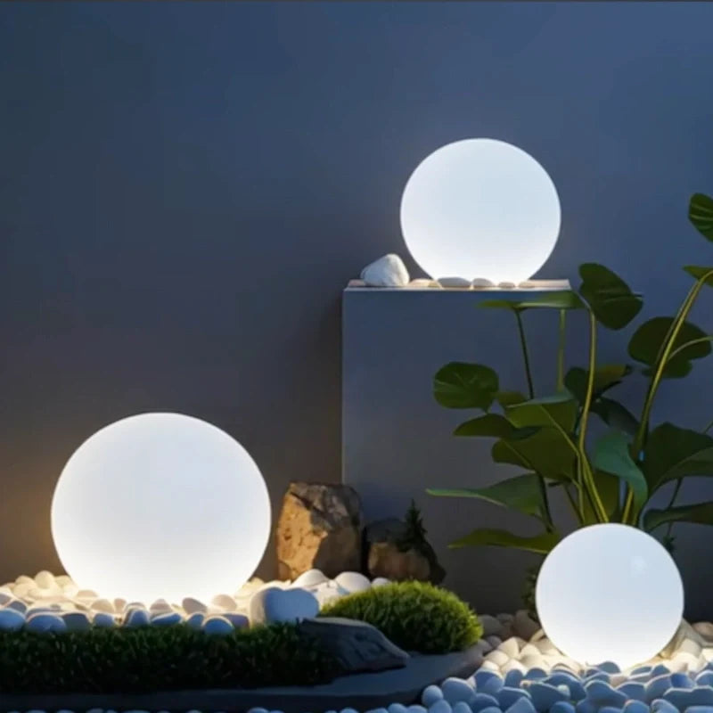 Spherical LED Garden Light 12 to 25 cm | 16-Colour Remote Control, USB Rechargeable | Weather-Resistant, Solar Powered Option 25