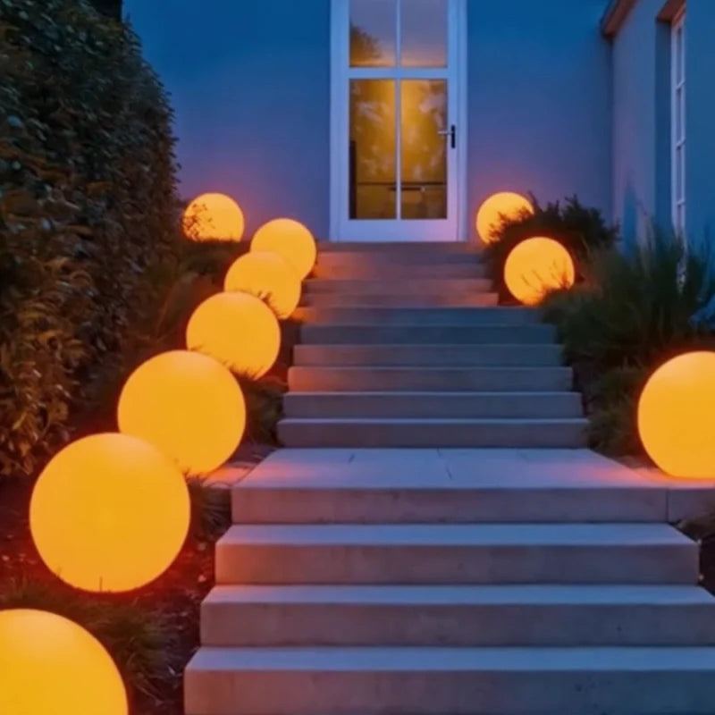 Spherical LED Garden Light 12 to 25 cm | 16-Colour Remote Control, USB Rechargeable | Weather-Resistant, Solar Powered Option 17