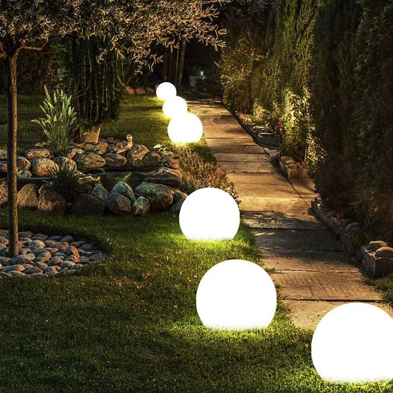 Spherical LED Garden Light 12 to 25 cm | 16-Colour Remote Control, USB Rechargeable | Weather-Resistant, Solar Powered Option 9