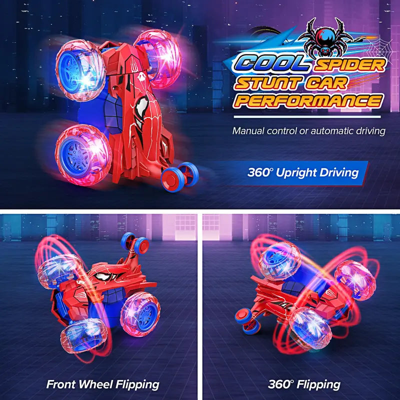 Spider Stunt Car | 360° Drift RC Car with LED Lights