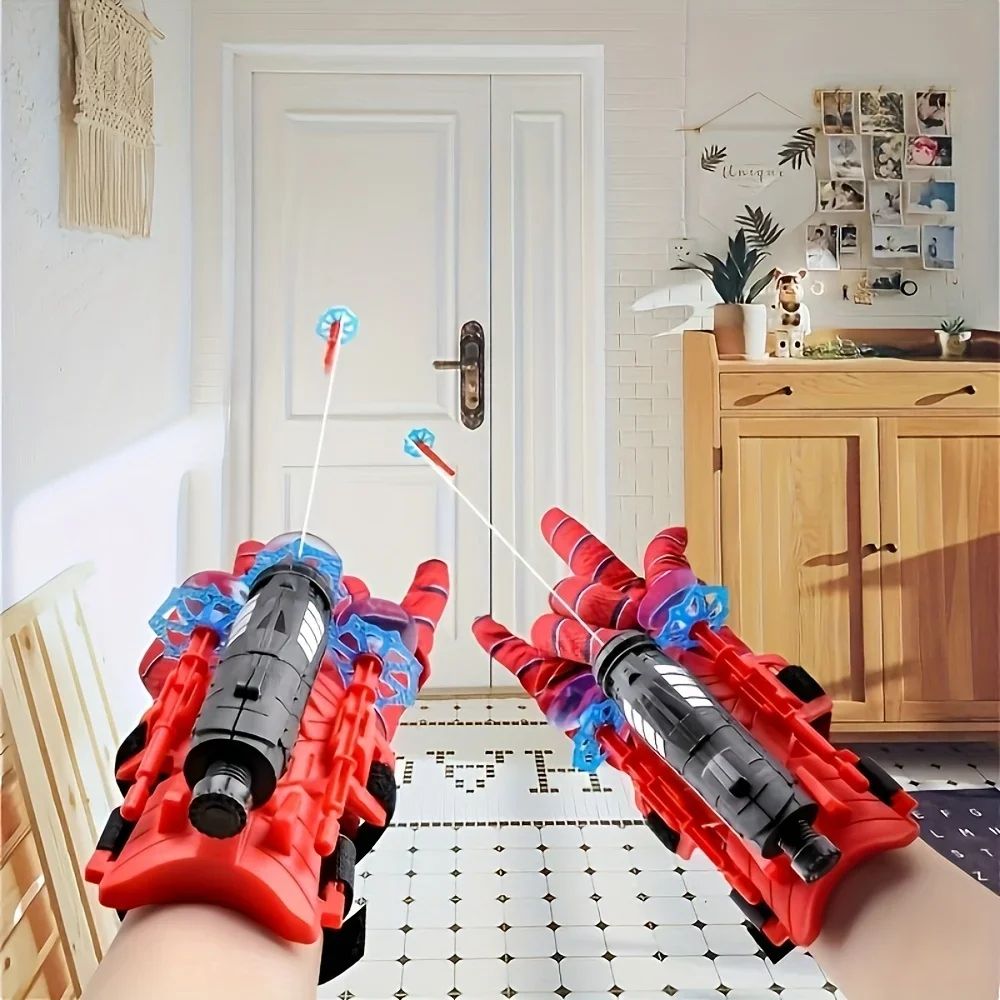 Spider Web Shooter Glove Superhero Cosplay Toy | Wrist-Mounted Shooting Mechanism | Interactive Play for Kids & Adults