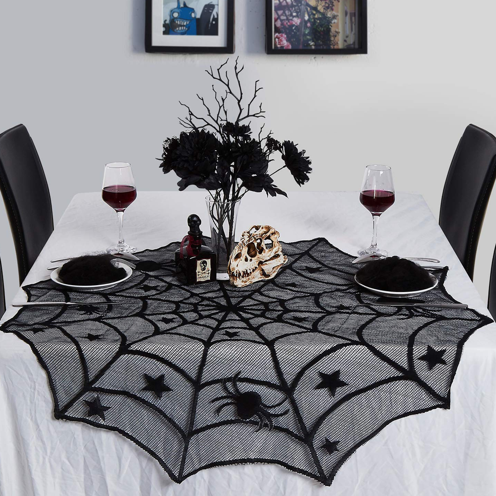 Spiderweb Table Runner for Halloween Decor | Cobweb Lace Design | Ideal Centrepiece for Halloween Table Settings