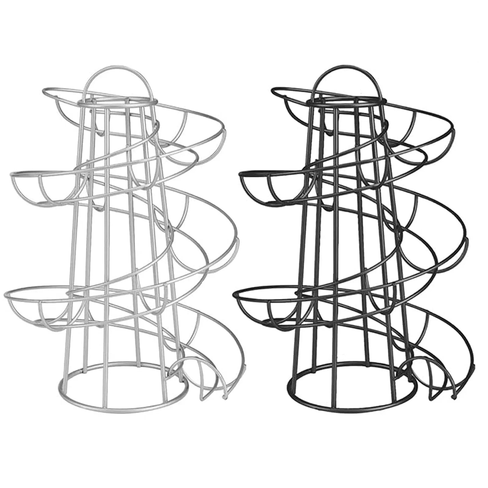Spiral Egg Rack | Rolling Coil Track, Tapered Open Frame