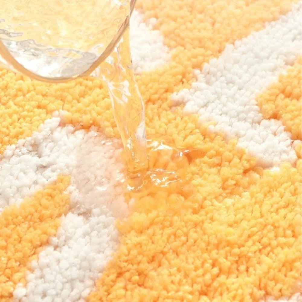 Squeeze The Day | Non-Slip Bath Mat – Lemon Design, Cotton Microfibre 2