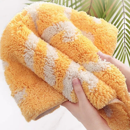 Squeeze The Day | Non-Slip Bath Mat – Lemon Design, Cotton Microfibre 3