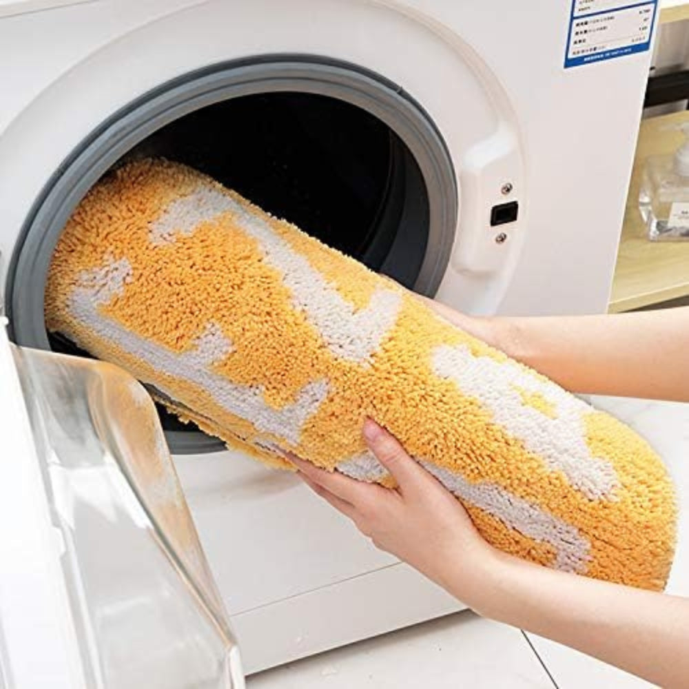 Squeeze The Day | Non-Slip Bath Mat – Lemon Design, Cotton Microfibre 5
