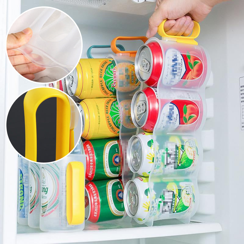Stackable Can Storage Box Clear Plastic | Holds 4 Cans Per Tray, BPA-Free | Space-Saving Fridge & Pantry Organiser