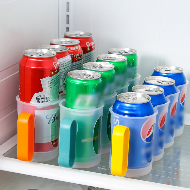 Stackable Can Storage Box Clear Plastic | Holds 4 Cans Per Tray, BPA-Free | Space-Saving Fridge & Pantry Organiser