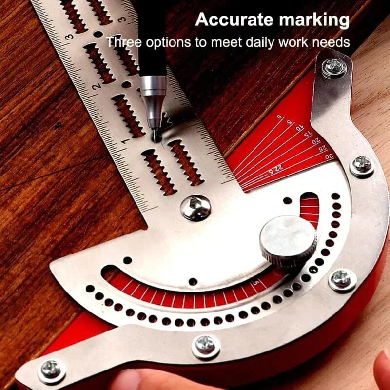 Stainless Steel Angle Ruler | Adjustable 0-70° Measuring Head | Satin-Finish Precision Tool for Woodworking & DIY