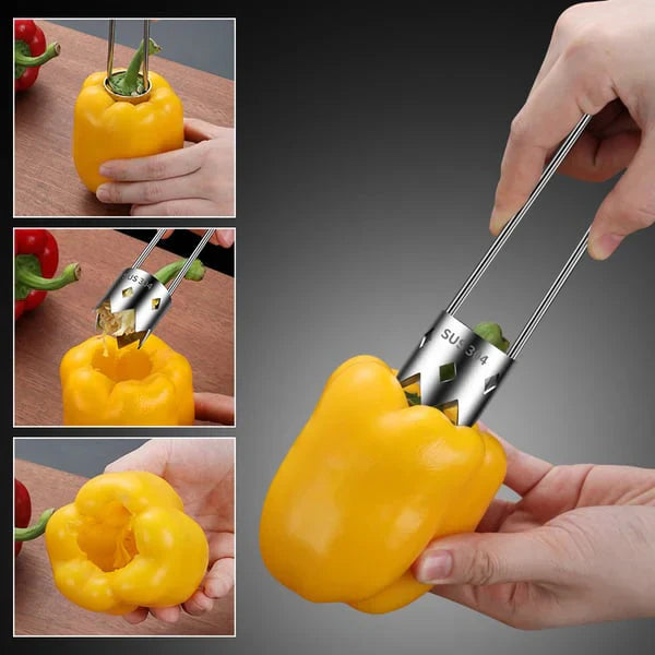Stainless Steel Fruit Corer Knife | Razor-Sharp Blade with Ergonomic Non-Slip Grip | Fast, Precise Fruit Coring Tool