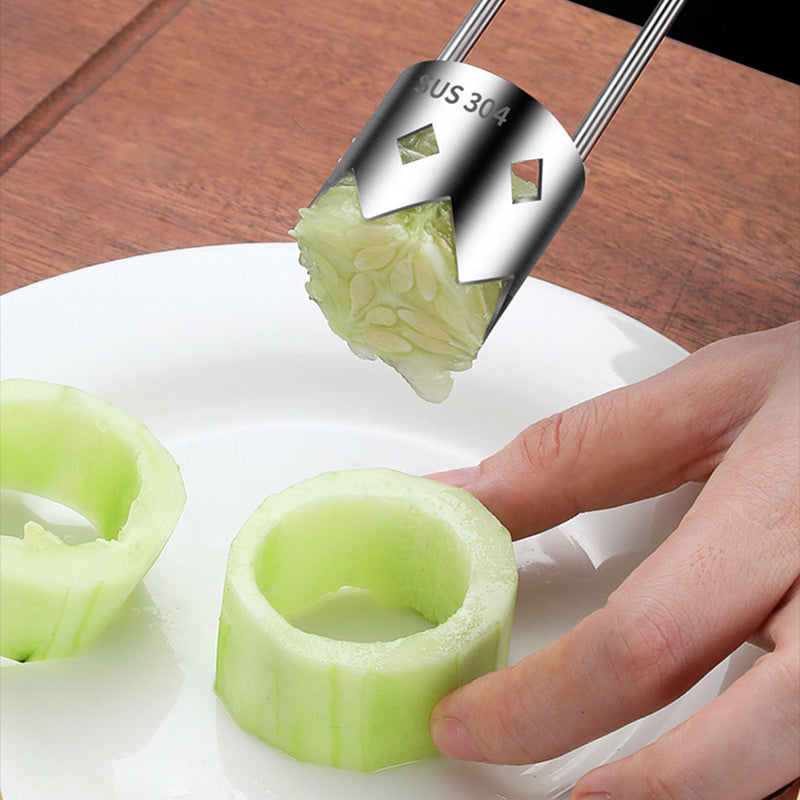 Stainless Steel Fruit Corer Knife | Razor-Sharp Blade with Ergonomic Non-Slip Grip | Fast, Precise Fruit Coring Tool