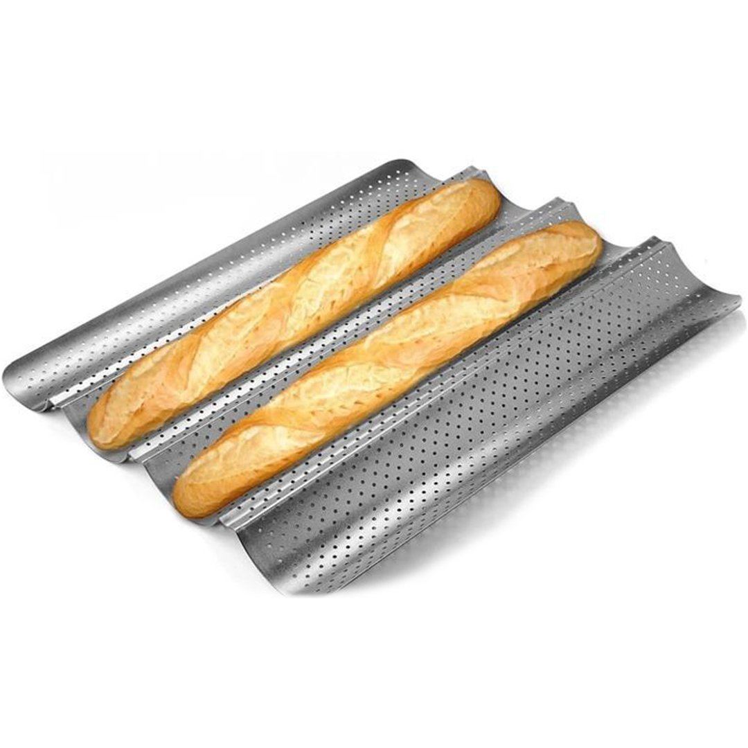 Stainless Steel Baguette Or French Bread Pan With Grooves 1