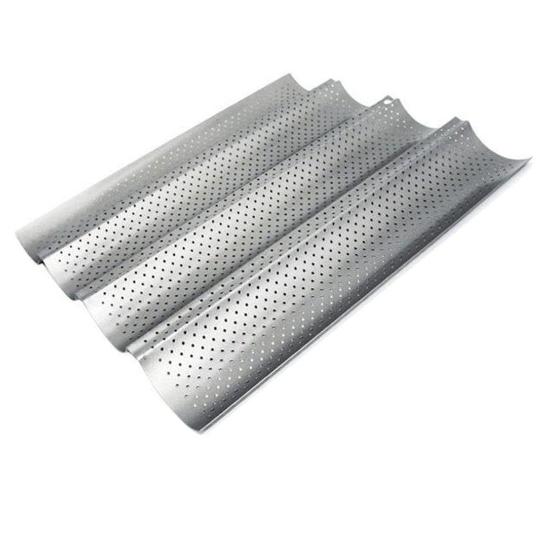 Stainless Steel Baguette Or French Bread Pan With Grooves 2