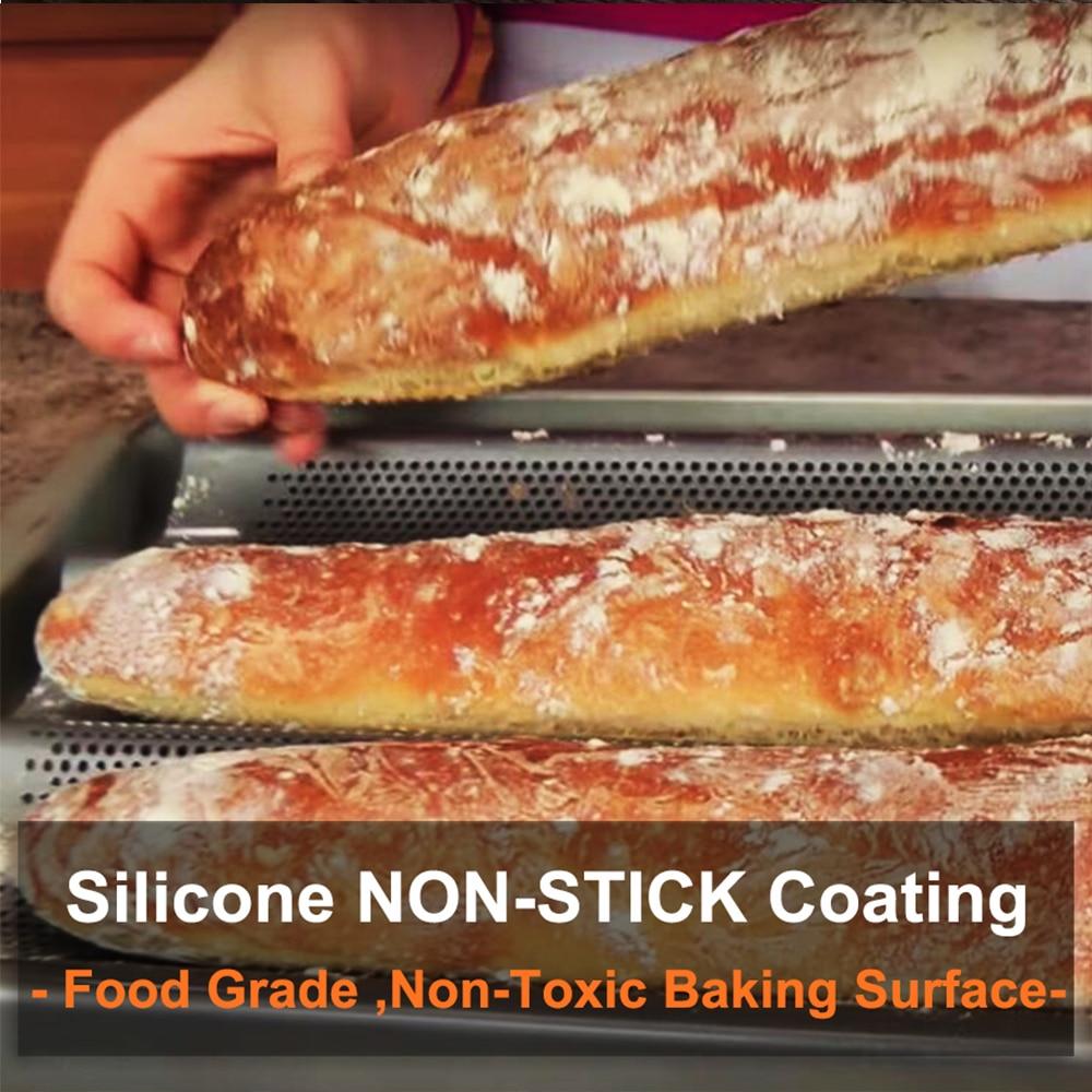 Stainless Steel Baguette Or French Bread Pan With Grooves 3