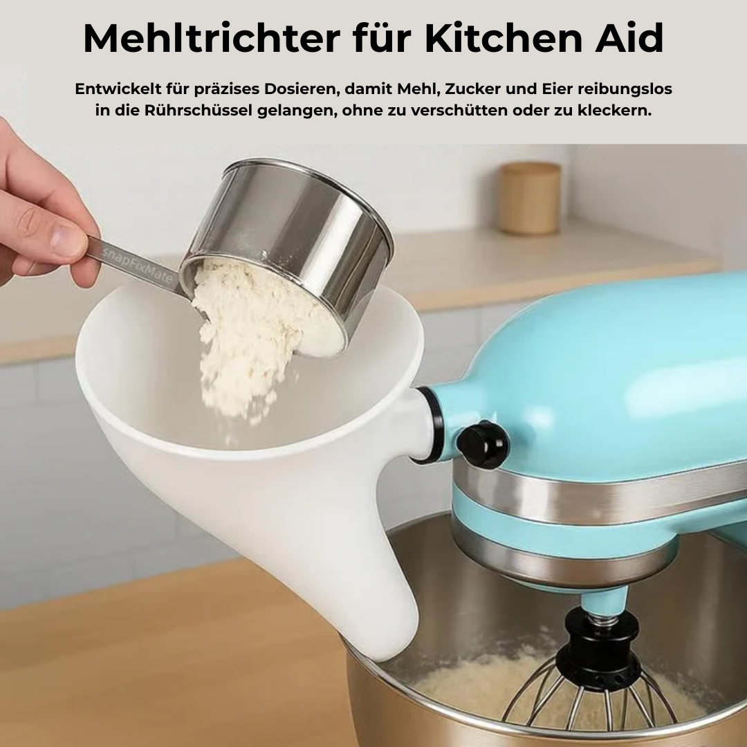 Stand Mixer Pouring Funnel Set | Fits KitchenAid KSM150 1.9L Tilt-Head Mixer | Spill-Free, Easy-Clean Baking Accessory