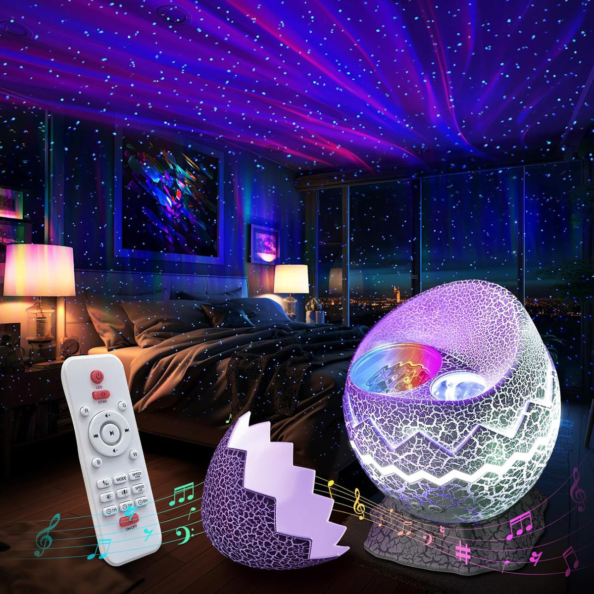 Star Projector Night Light - 4-in-1 Aurora Projector & Bluetooth Speaker 3