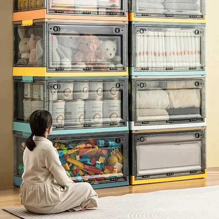 Storage Box with Wheels, Small/Medium/Super Large | 5 Color Options | Foldable & Stackable, Dust & Moisture Proof