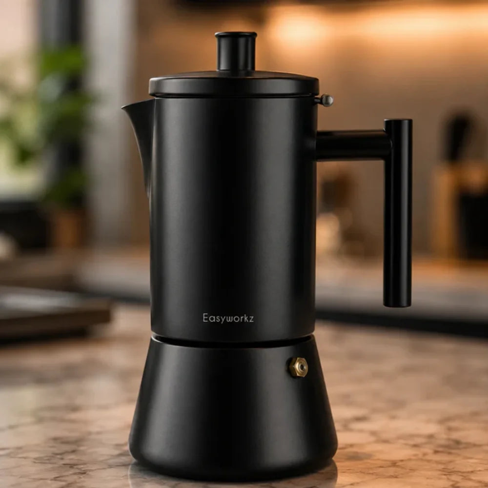 Stovetop Espresso Maker – Stainless Steel Moka Pot for Induction Cooking