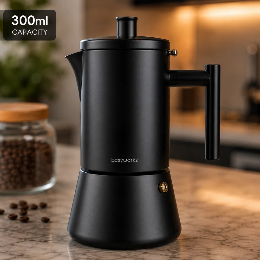 Stovetop Espresso Maker – Stainless Steel Moka Pot for Induction Cooking