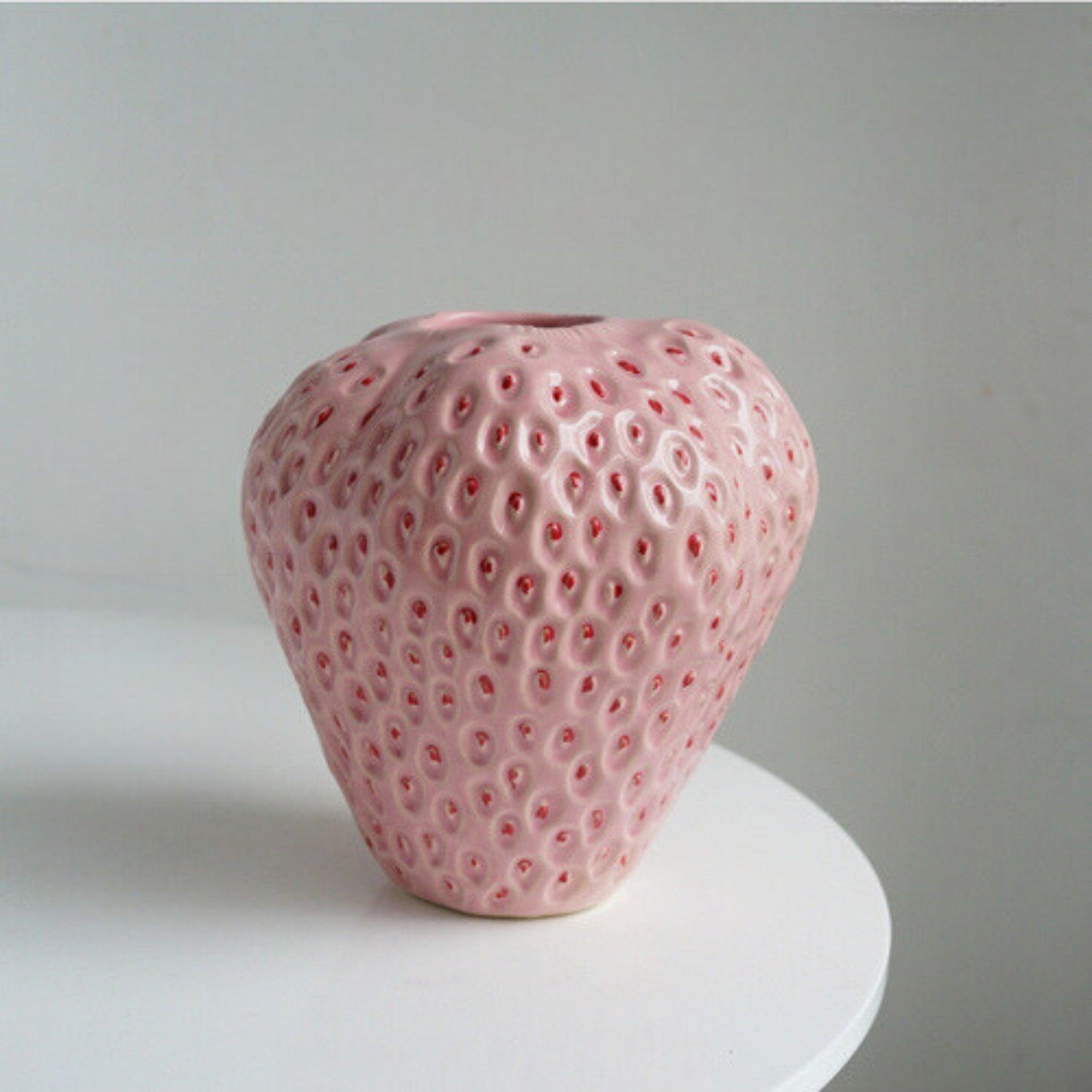 Strawberry Ceramic Decorative Vase For Flowers And Table Decor 8