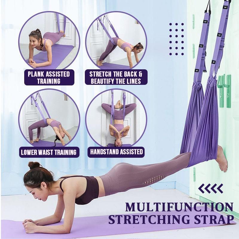 Stretch Band with Numbered Loops | Adjustable Length for Yoga, Pilates and Mobility Training | Soft Woven Fabric