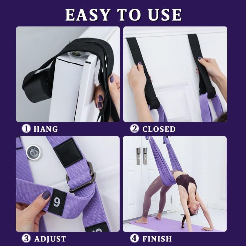 Stretch Band with Numbered Loops | Adjustable Length for Yoga, Pilates and Mobility Training | Soft Woven Fabric