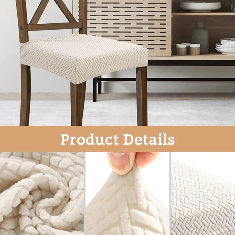 Stretch Chair Cover Polyester Knit | Waterproof Diamond Jacquard Design | Machine Washable Stain Protection For Chairs