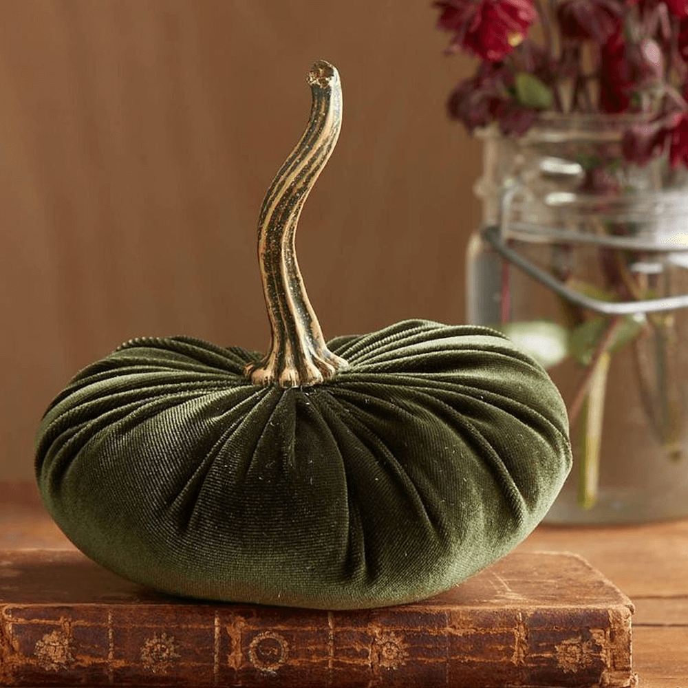 Stuffed Velvet Pumpkin Decoration | Halloween and Autumn Table Décor | Soft Plush Throw Pillow Centrepiece Accent