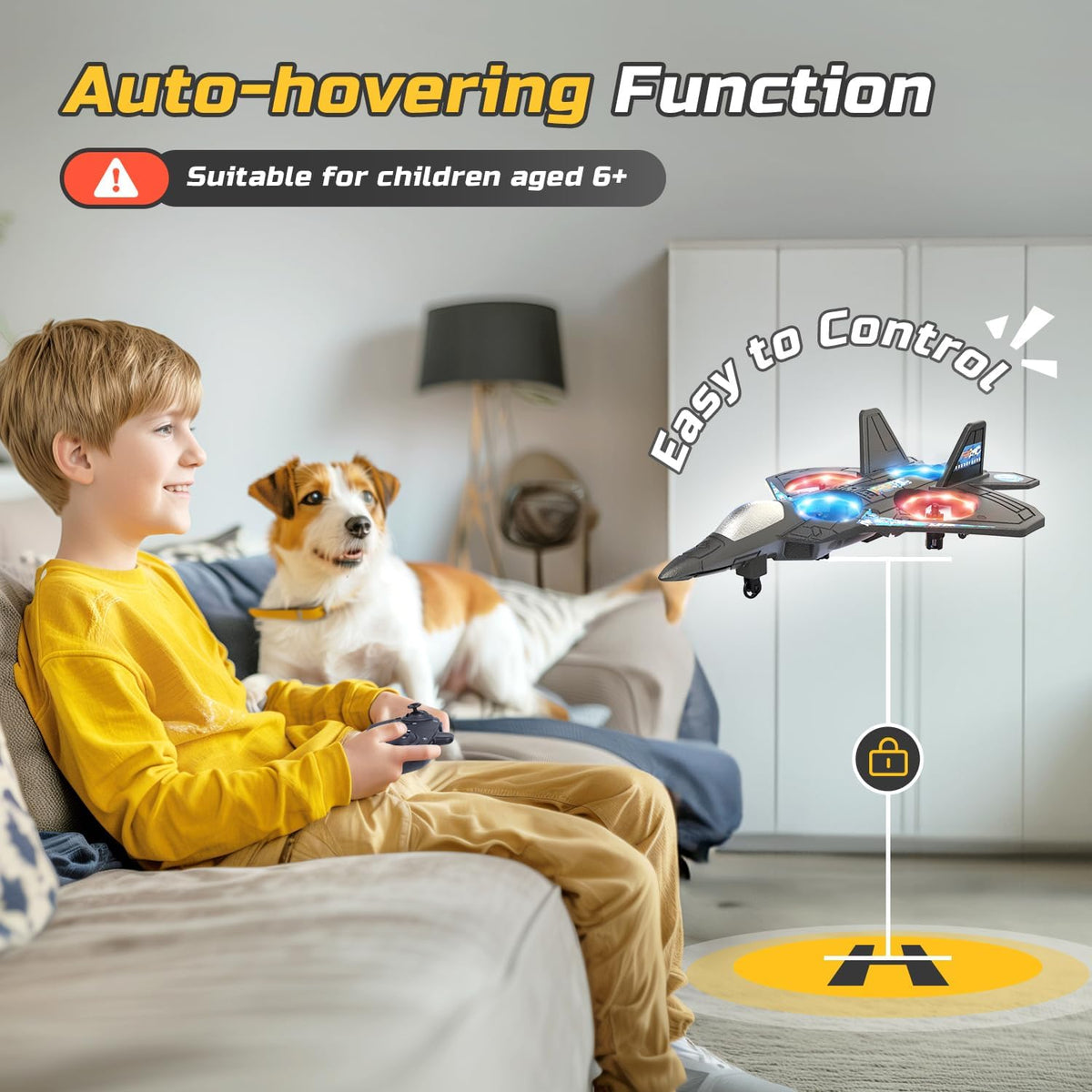 Stunt RC Aeroplane | 360° Flips, One-Key Take-Off & Headless Mode | 2.4GHz Remote Control, 164ft Range, 18-Minute LED Flight