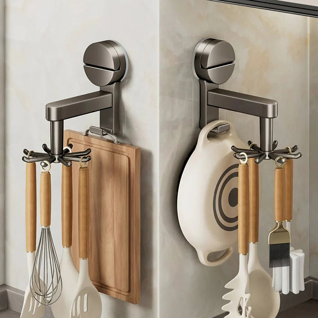Suction Cup Hooks | Rotating Six Hook Rack With A Clip
