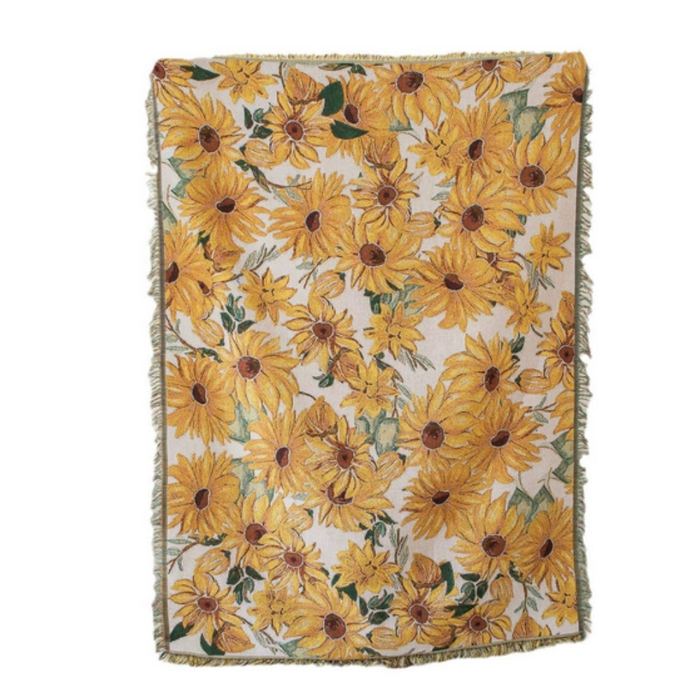 Sun Floral | Lightweight Picnic Blanket – Floral Jacquard Pattern 5