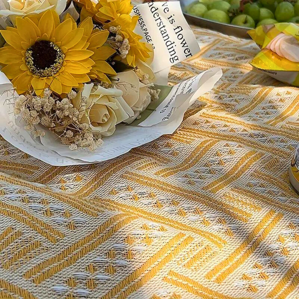 Sunny Day | Picnic Mat - Durable Cotton Blend With Geometric Design