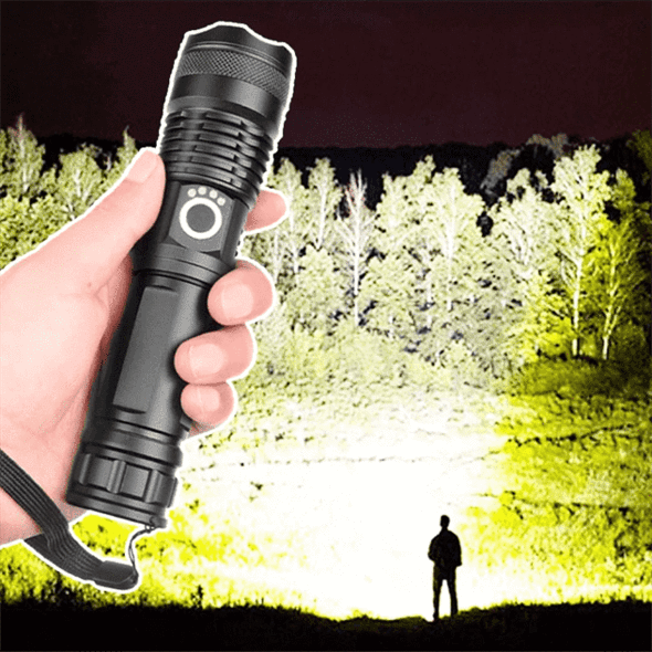 Super-Bright Flashlight – Aluminum, 90,000 Lumens, Waterproof for Outdoor and Adventure Activities 3