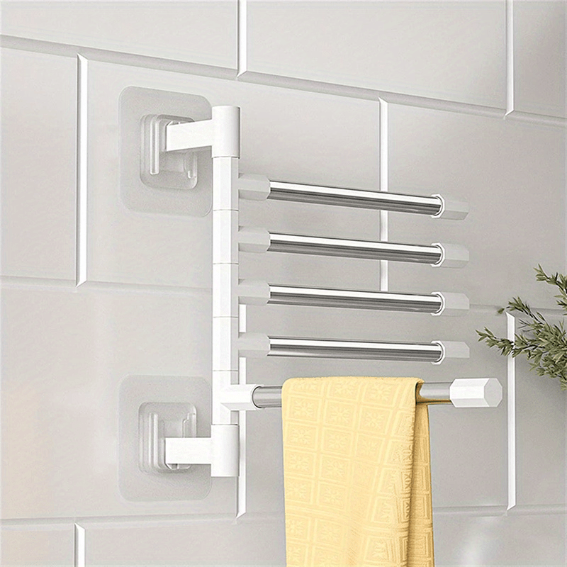 Swivel Towel Rack | Five Swinging Arms, No Drill Fitting