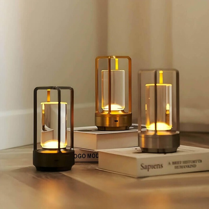 Table Lamp | Touch Dimming, Open Frame Cylinder Shade