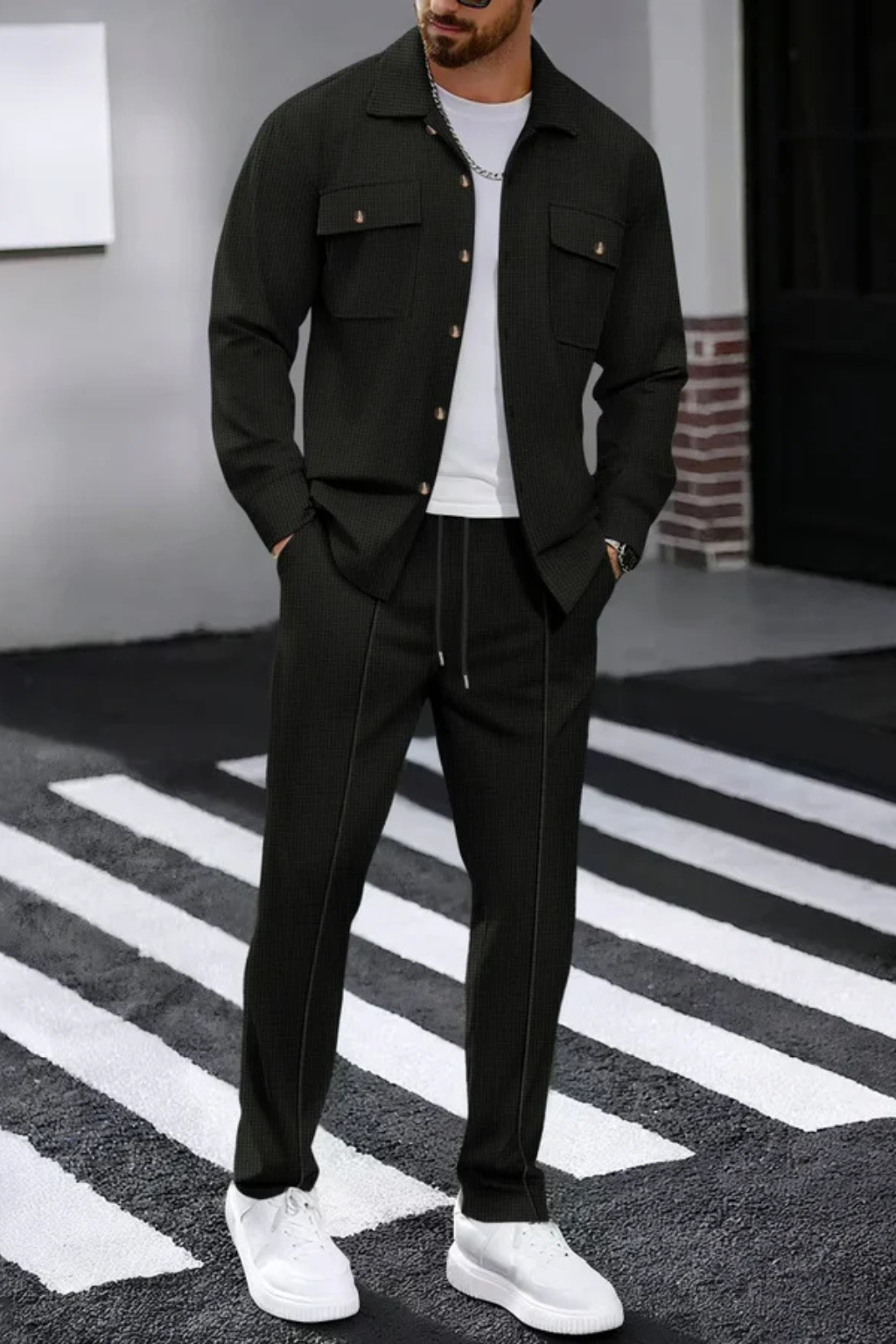 Tanner | Men's Clothing Overshirt and Straight Leg Trousers Set - Cotton 1