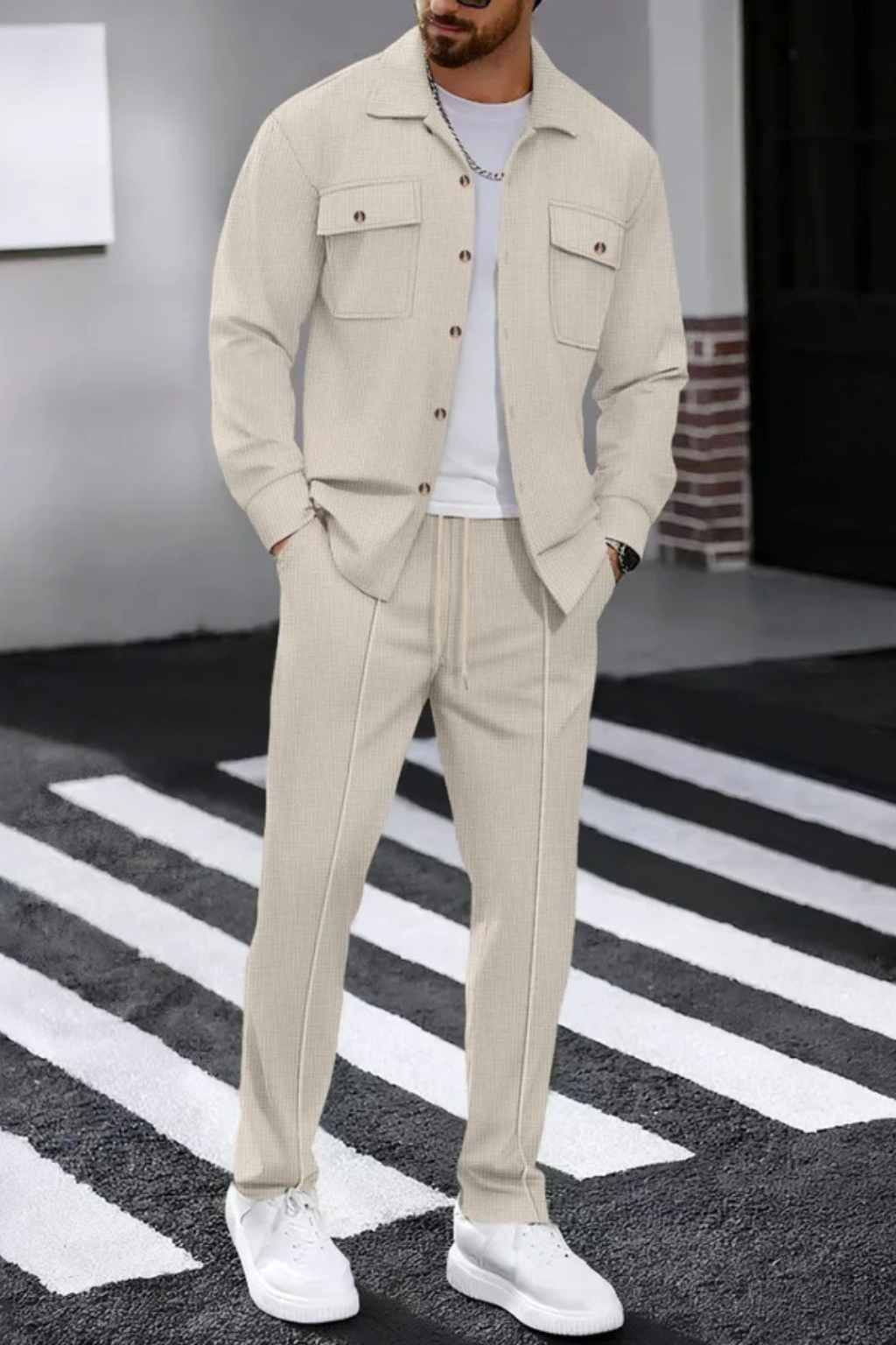 Tanner | Men's Clothing Overshirt and Straight Leg Trousers Set - Cotton 7