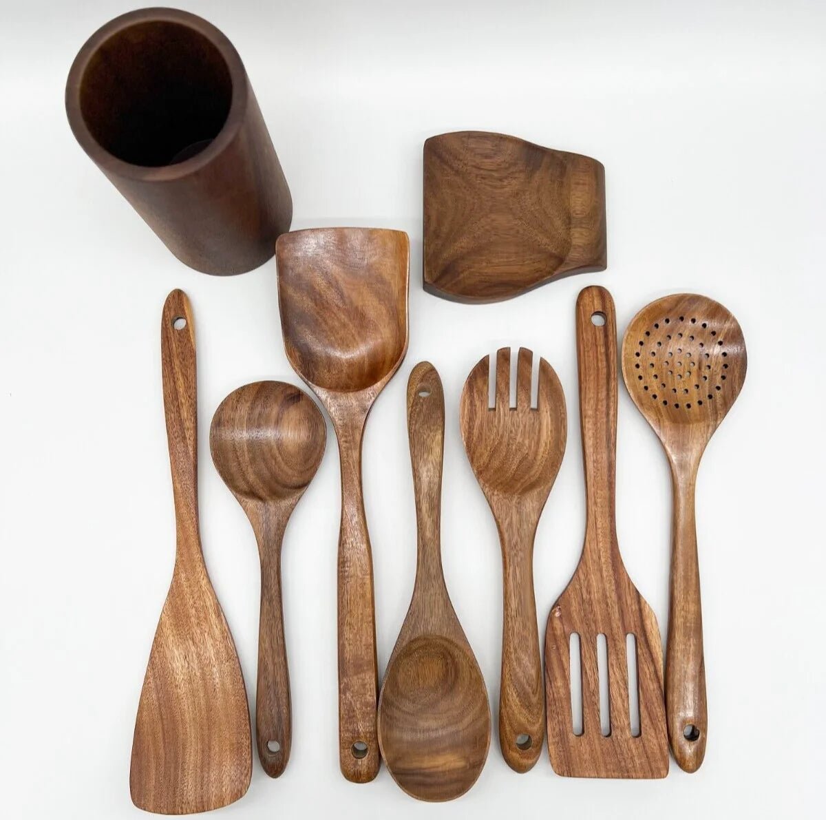 Teak Wooden Kitchen Utensil Set – Eco-Friendly Durable Cooking Tools