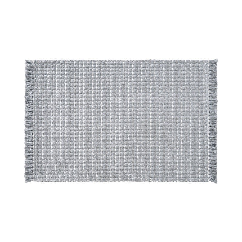Thick Microfiber Bath Mat | Waffle Texture With Tassel Trim