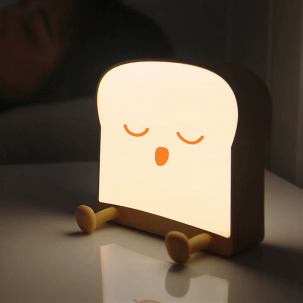 Toast Bread LED Night Light with USB Charging Adjustable Brightness and Timer 2