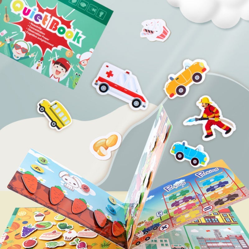 Toddler Activity Book Paper Pages | Sticky Matching Games for Shapes, Numbers and Animals | Builds Fine Motor Skills
