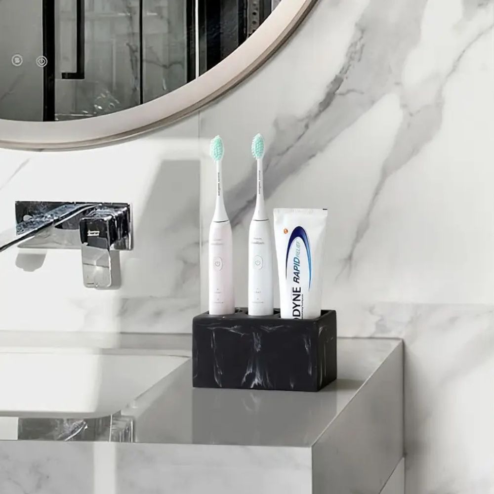 Toothbrush Holder - Durable Resin, Modern Design for Bathroom 3