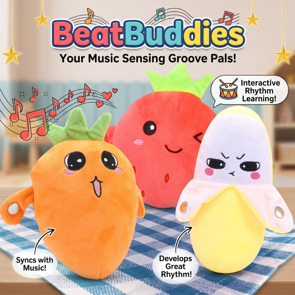 Touch-Activated Music Toy | BeatBuddies Musical Plush Fruit Toys for Kids