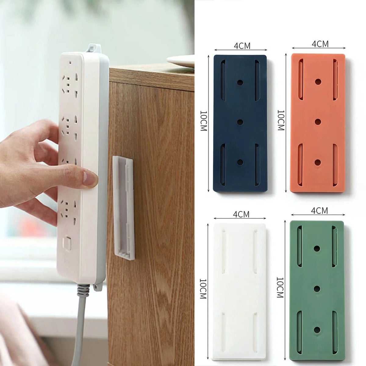Traceless Socket Fixer | Adhesive Power Strip Holder Wall Mount Clip