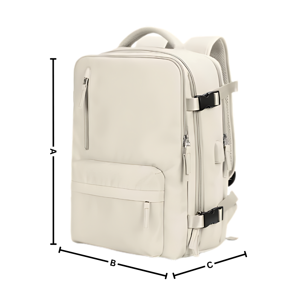Travel Backpack – Water-repellent nylon, 35L, with USB port and shoe compartment, for everyday use and adventures 7