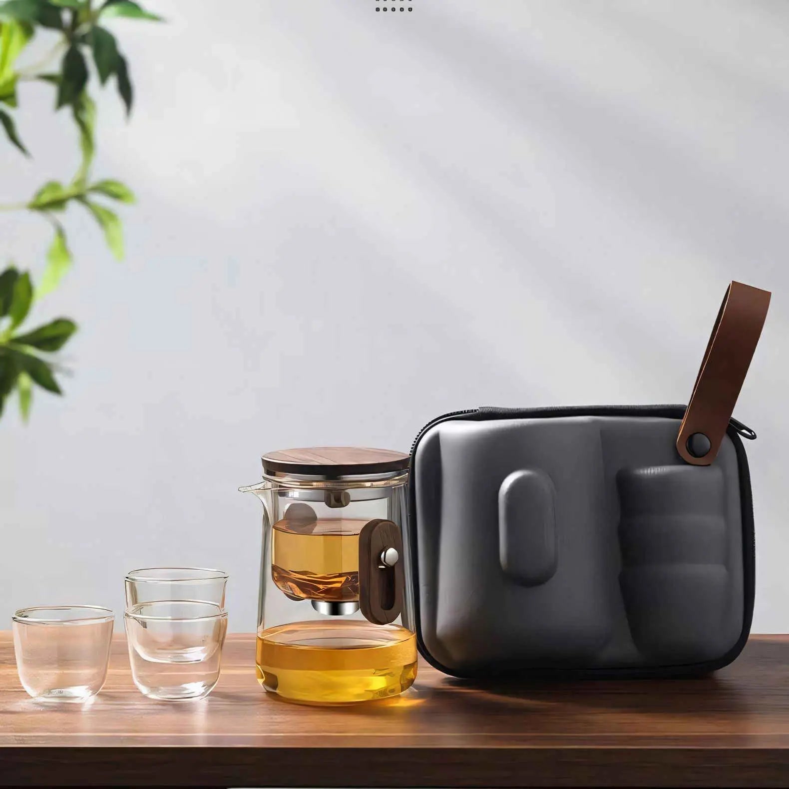 Travel Glass Tea Set with Cups | Compact Teapot With Infuser, Lightweight with Advanced Filtration for Camping & Outdoor Adventures 2