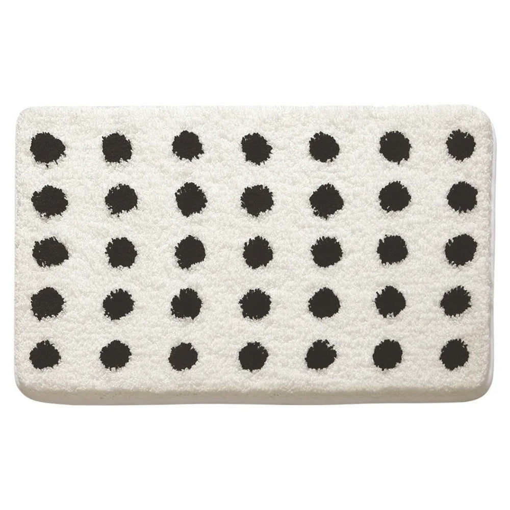 Tufted Plush | Polka Dot Bath Mat – Soft Microfiber Non-Slip Design