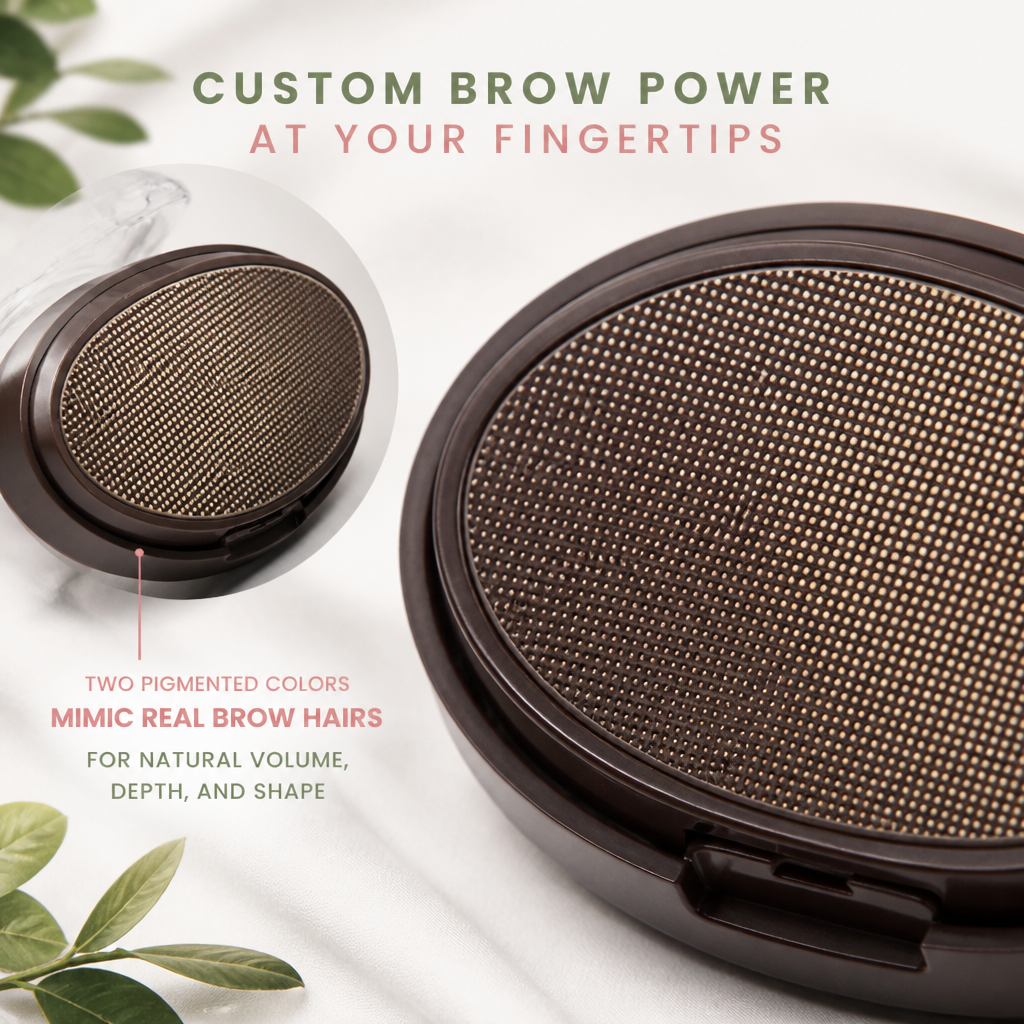 Two-Tone Brow Powder Stamp | Waterproof, Smudge-Proof 24-Hour Formula | Adjustable Arch for Natural Full Brows