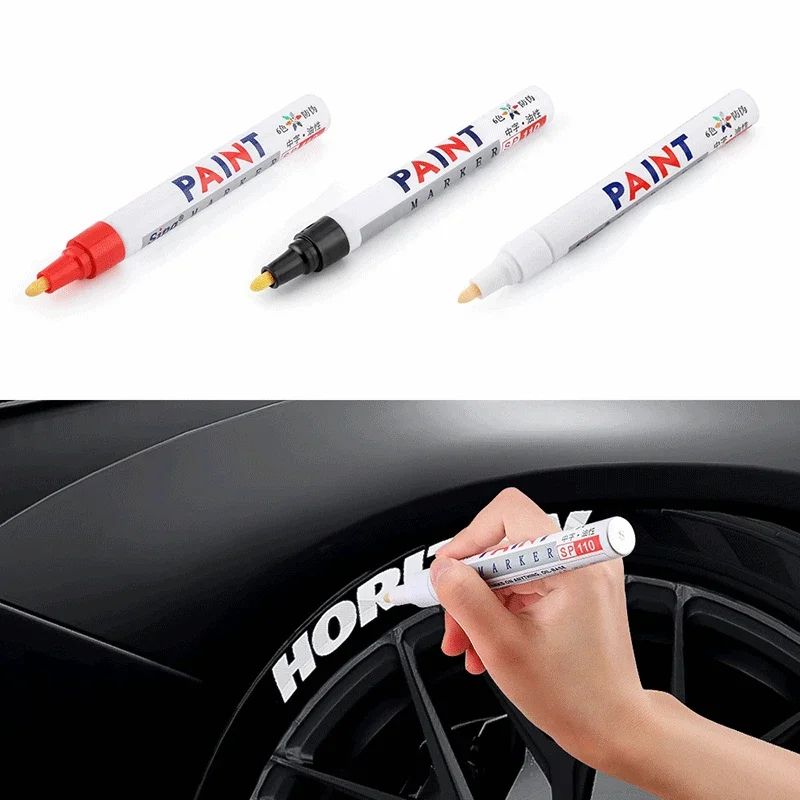Tyre Paint Pen | Precision Tip for Rubber & Metal | Waterproof, Permanent Finish for Wheels, Treads & Auto Detailing
