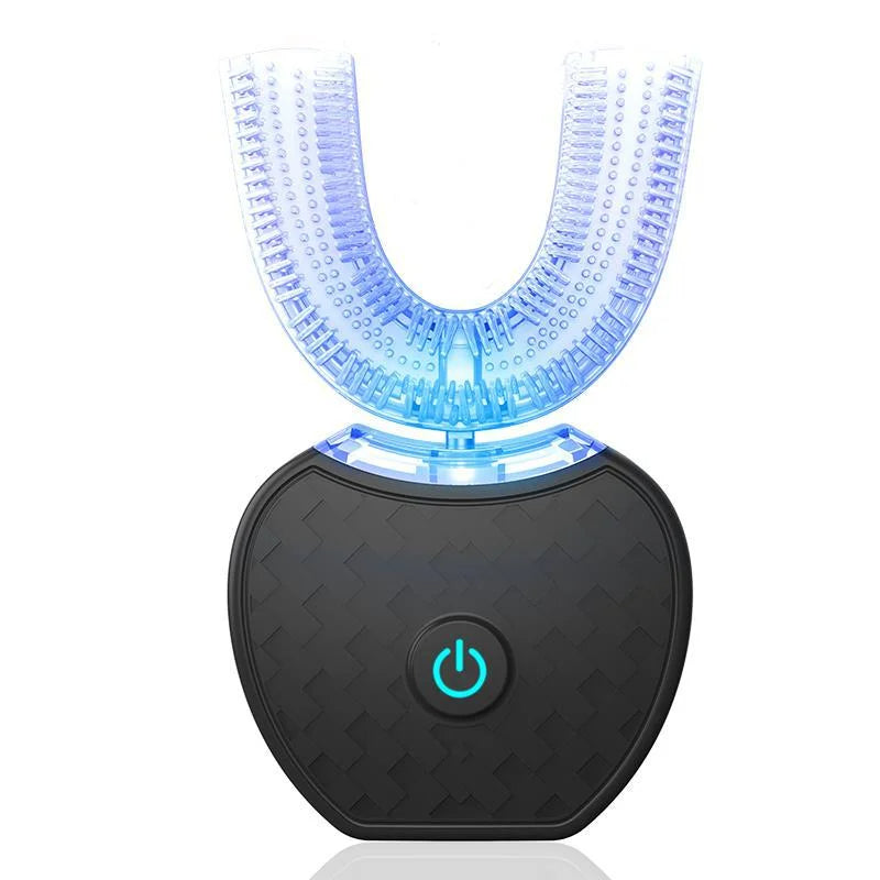 U-Shaped Automatic Toothbrush | 360 Degree Silicone Bristles, 4 Modes | Nano Blue Light Whitening, Wireless Charging